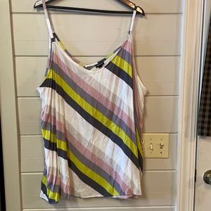 Torrid Sofie Multi Striped Crinkle Gauze Swing Cami Size 6X.